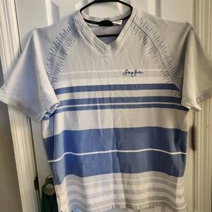 Sean John Men's XL V-Neck Pullover Polo w Color Blocking & Stitching Detail